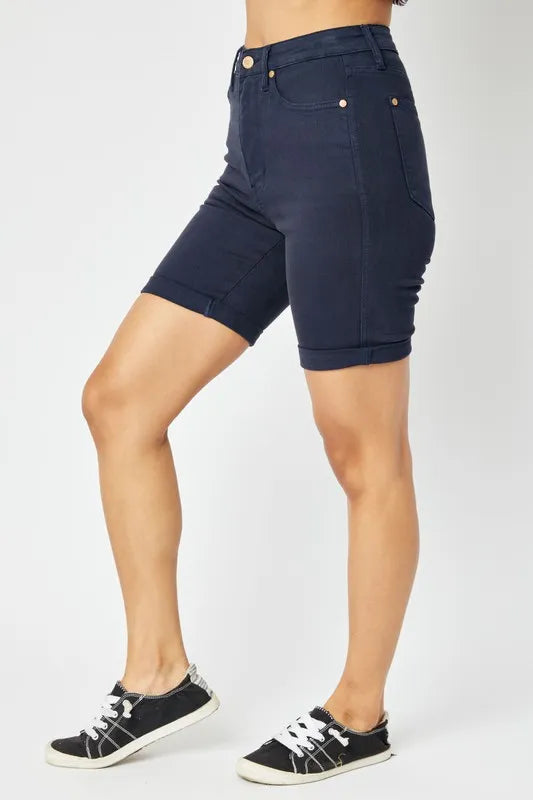 JUDY BLUE HIGH WAIST TUMMY CONTROL BERMUDA SHORTS