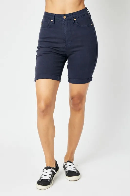 JUDY BLUE HIGH WAIST TUMMY CONTROL BERMUDA SHORTS