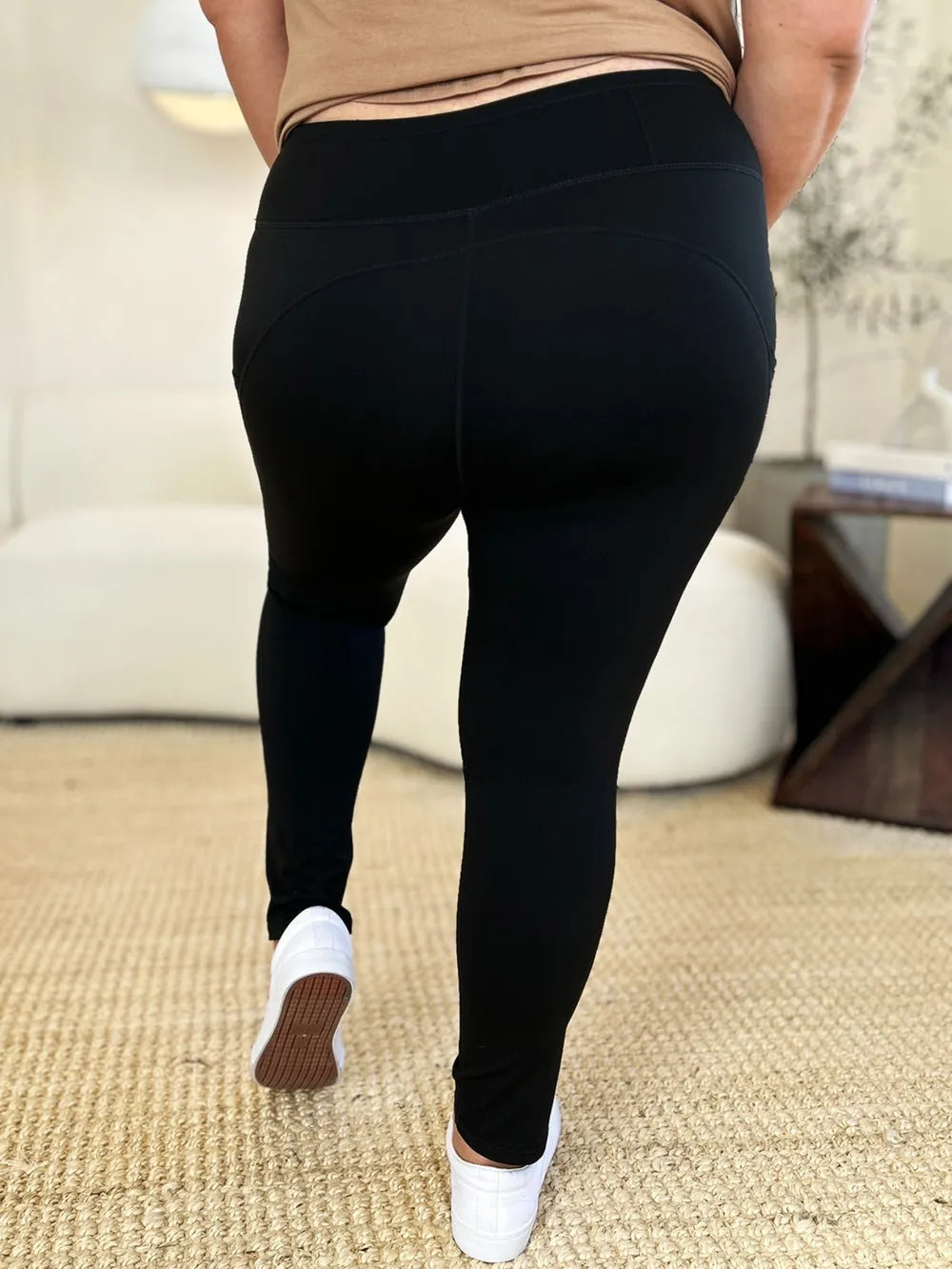 Wide Waistband Sports Leggings For Women Opaque Stretchy Nylon Blend Workout Essential Machine Wash Cold