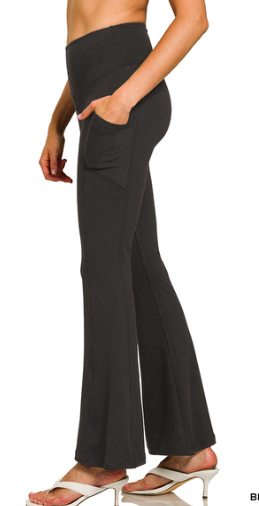 MICROFIBER DTY FLARE PANT LEGGINGS WITH POCKETS - READY TO SHIP