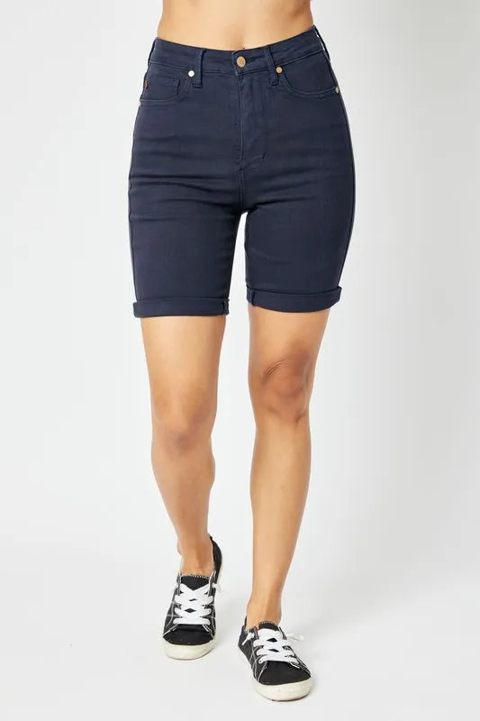 JUDY BLUE HIGH WAIST TUMMY CONTROL BERMUDA SHORTS