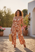 Terracotta Dream Linen Co-Ord Set - wide-leg pants and cropped top